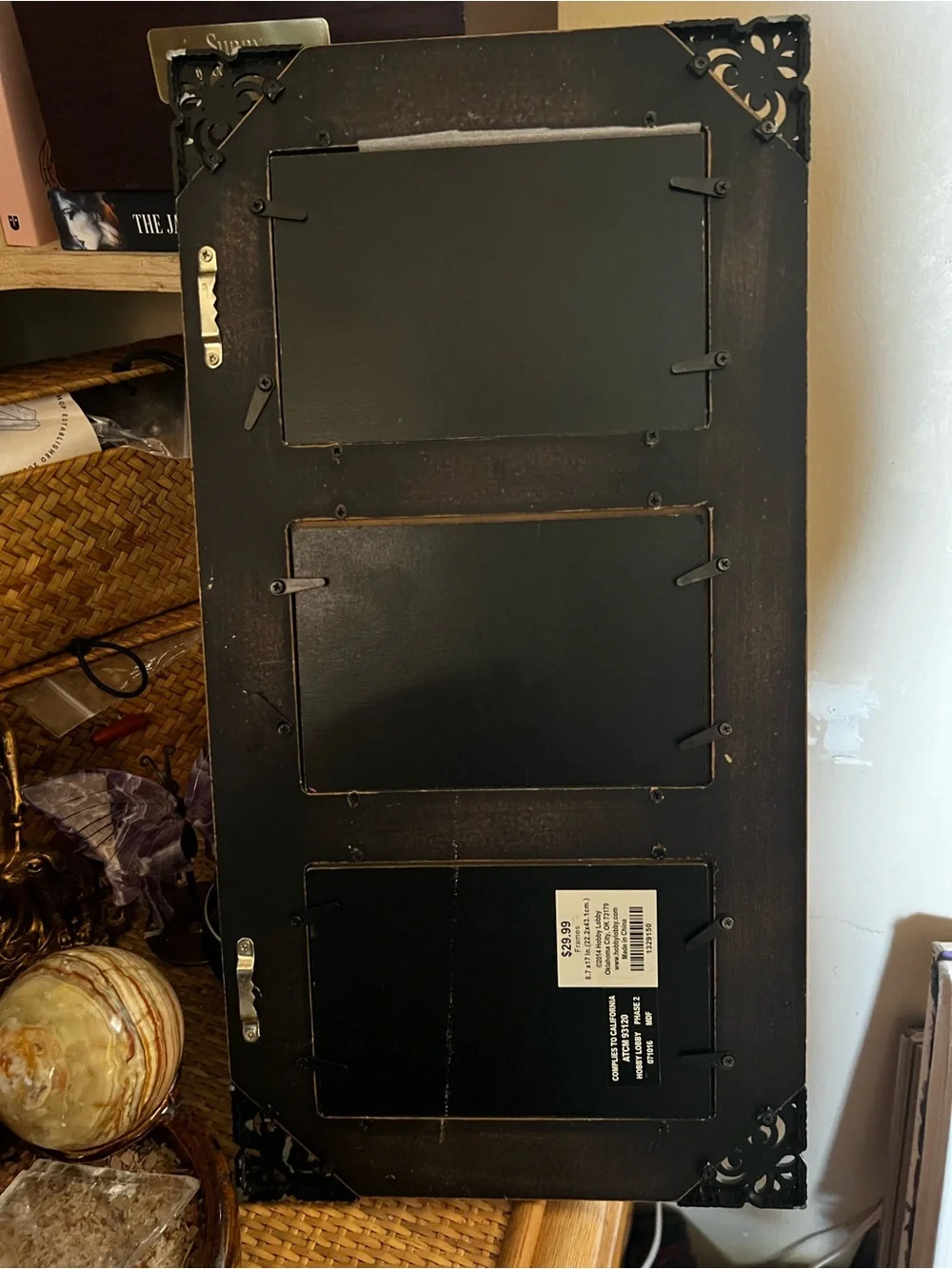 Classic Black Wood Triple Photo Frame - Unbranded
